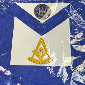 Past Master Apron (Blue and Gold) w/ Grand Lodge Seal